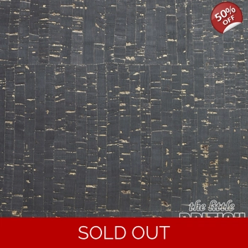 REMNANT - Natural Cork - Black with Gold - Fat Eighth